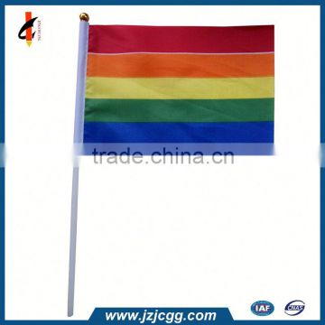 custom polyester rainbow hand flag