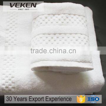 veken products ISO9001 supplier eco-friendly jacquard white towel set