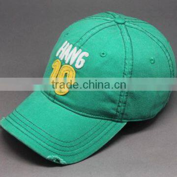 CHEAP CUSTOM APPLIQUE EMBROIDERY FLEX FIT WASHED BASEBALL CAP