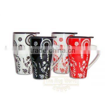 nice decoration New Bone China Travel mug with lid