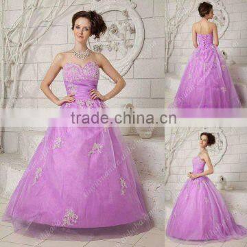 Real Sample Sweetheart Ball Gown Floor Length Handmade Applique Ruffles Quinceanera Gowns xyy04-208