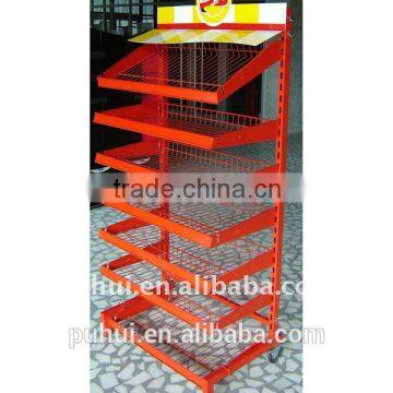 Powder Coating Floor Metal Wire Potato Chips Display Rack With Competitive Price Quality Choice