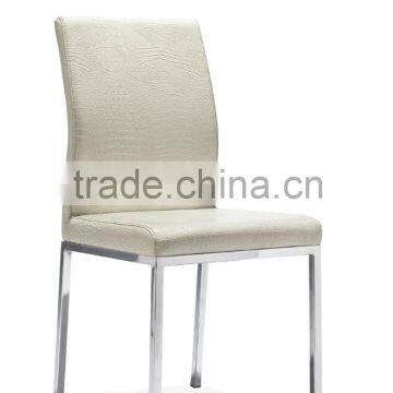 Z658 Dark Brown Leather Metal Galvanized Steel Base Dining Chairs