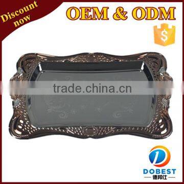 Hotel Supplies Serving Tray/mirror Serving Tray/golden Tray With Handle T359 SG+G