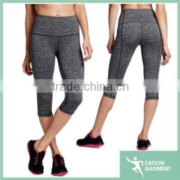 Ladies blank gym pants grey heather yarn dri-fit wholesale athletic leggings