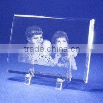 New Arrival Lucky engraving crystal baby photo frame for home decoration