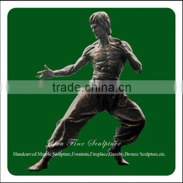 Outdoor Bruce Lee Brozne Scultpture For Sale