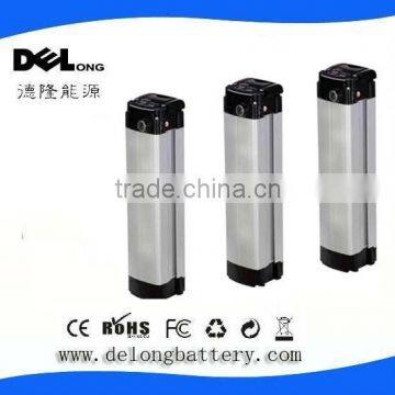 A hight capacity 24V 12Ah ebike lipo battery silver fish for motor/bick/vehicle