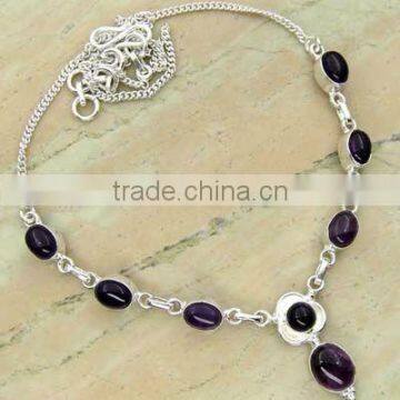 Huge ! Amethyst & .925 Sterling Silver Necklace Jewelry Wholesale