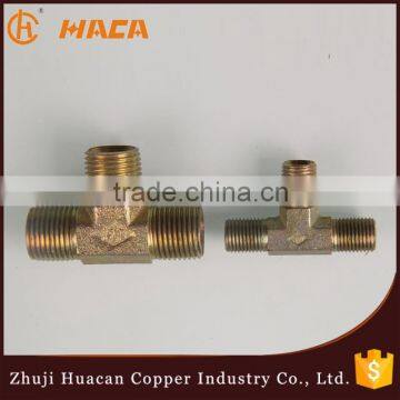 Hydraulic pipe fitting male threaded 90 degree equal iron galvanize tee