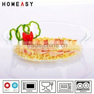 Clear glass oven to table borosilicate glass oval pan