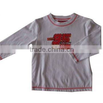 2013 white summer T-shirt children clothing with cute printing