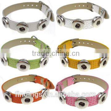 CJ2047 2014 snap button bracelets, PU leather snap bracelet, latest trend bracelets