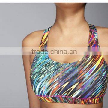 Custom ladies doouble padded blossom sexy bra yoga wear