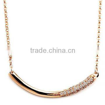 stainless steel rose gold plated necklace crystal necklace for women