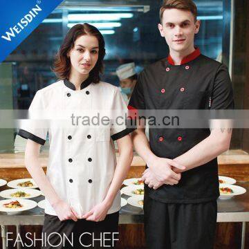 China wholesale cheap price unisex workwear designer cotton polyester costume clothing chef coat uniform