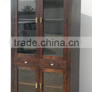 wooden glass cabinet