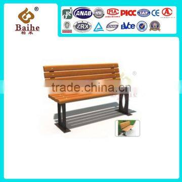 2016 China Wood with Steel Frame Garden Park Leisure Bench with Back and Armrest