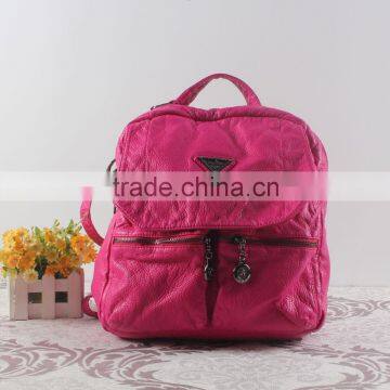 American Washing PU backpack bags with front pocket