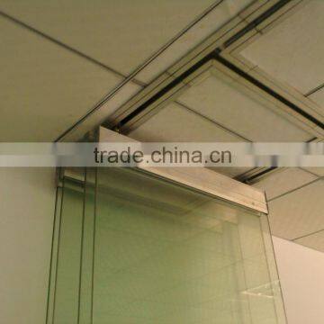 foldable glass partition with door