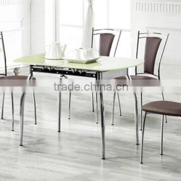 Extendable glass and chrome dining table and chairs ( NK2726 &NK2727)
