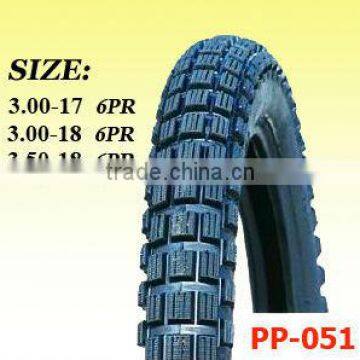 Motorcycle tire 3.00-17 back of popular pattern