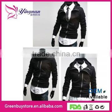 2014 men's spring and Autumn Han edition Double Zipper hoodies cotton Jacket