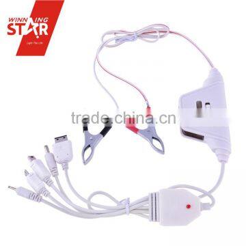 5 in 1 Clamp Battery Charger with USB Port in White