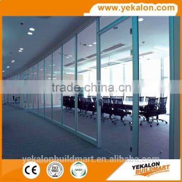 Yekalon curtain wall system 2015 hot sale bathroom living room desk office partition glass wall
