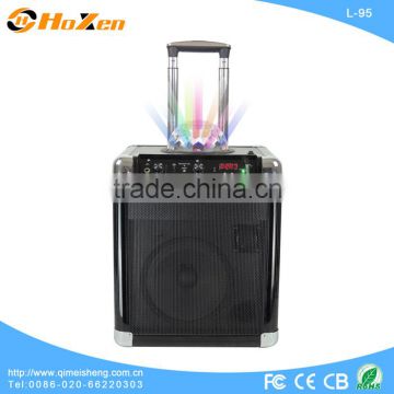 50W professional powered amplified trolley speakers system with built-in party light show