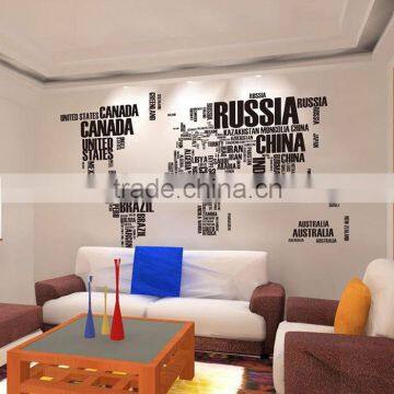 Kids Letter decal DIY world map vinyl wall sticker, enjoy it!