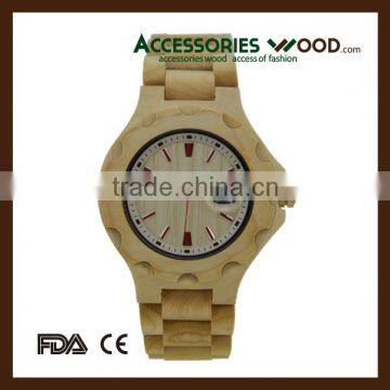 Cheap Japan move custom logo bamboo wrist watch for Man and Woman