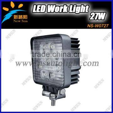 Super Bright 12V Driving Worklight Square for for truck,agricultural,machine,heavy duty,boat,marine 27W LED Work Light