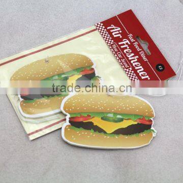 Custom made hamburger design hanging absorbent paper air freshener, room air freshener