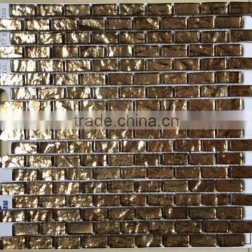 cheap glass electroplate mosaic tile for home interior decoration /wallpapers(PMGRL038)