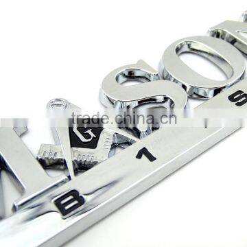 Chromed ABS Mason Letter Car Badges Emblems,custom Plastic Auto Logo Label Sticker photo-3