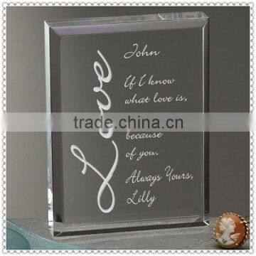 Custom Cheap Glass Block For LOVE Gifts