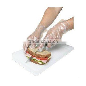 Disposable food servic pe plastic transparent gloves