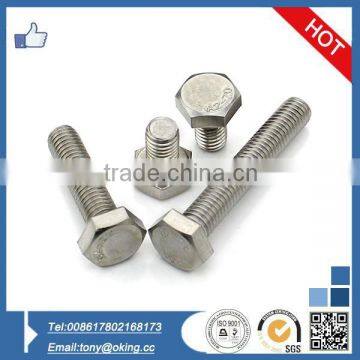 Customized hexagonal bolts screws DIN933 stainless steel bolt