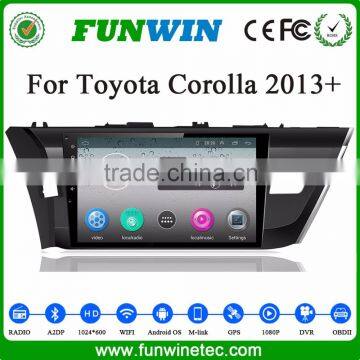 2 Din High Quality Android car dvd player with gps navigation car multimedia system for Toyota Corolla 2014 bluetooth 3G wifi