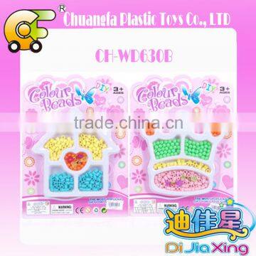 Kids DIY toys colored plastic beads bradde chain