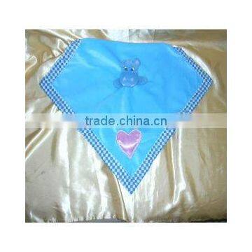 Baby Security Hippo Blanket with embroider heart