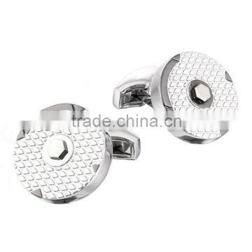 2015 hotsale round metal cufflinks with differenc plating bulk cufflinks