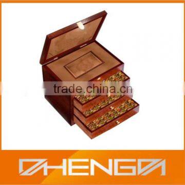 Hot!!! Customized Made-in-China 4 Trays Glossy Wooden Candy Chocolates Congraulative Wooden Packaging Box(ZDC13-H016)