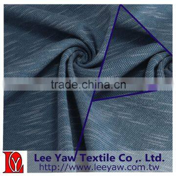 cotton slub polyester wicking interlock pique fabric