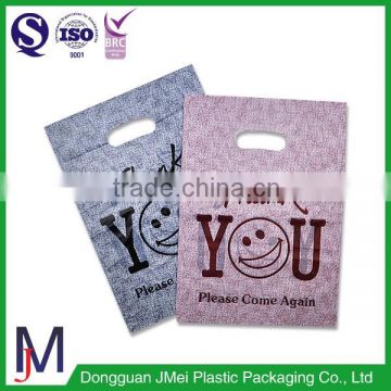 promotioanl custom logo plastic pe shopping handle bag for store