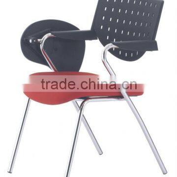 Folding conference chair with writing tablet