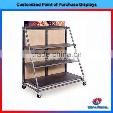 3-layerS floor standing metal cosmetic shelving rack