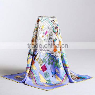 No MOQ Digital Printing Custom Long Silk Scarf