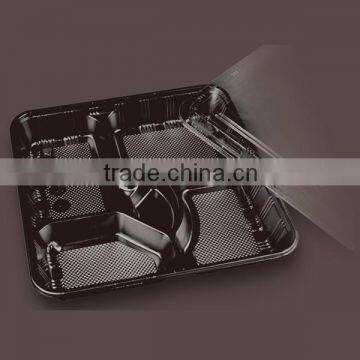 High quality plastic divided plates with lids